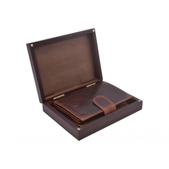 Drevená darčeková krabička na pánsku peňaženku